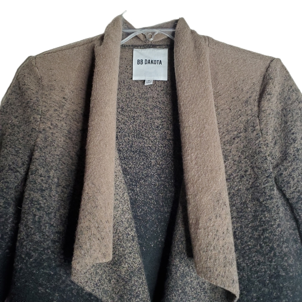 BB Dakota Black and Brown Ombre Open Front Coatigan - Picture 2 of 8
